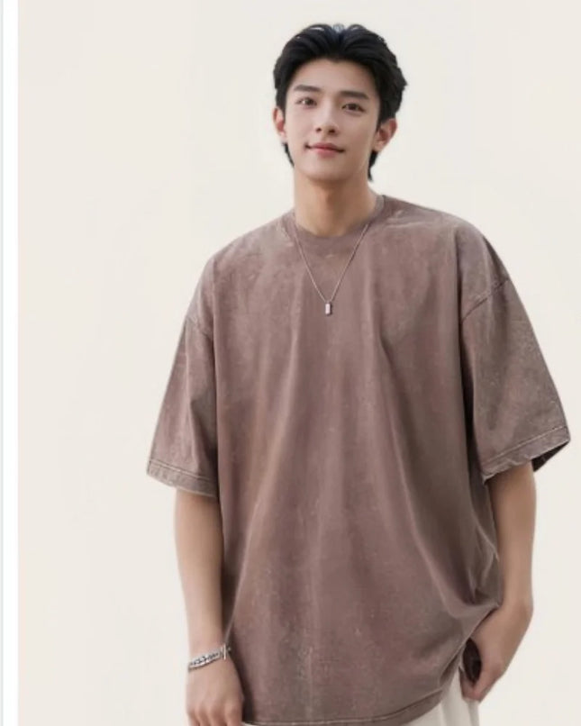Men Washed Vintage Oversized T-Shirt Street Hip Hop Punk Tee women Harajuku Casual Cotton Short Sleeve Acid Wash Top
