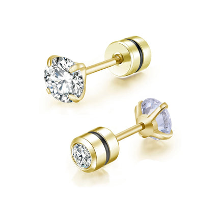 1 piece Medical Stainless Steel Crystal Zircon Ear Studs Earrings Tragus Cartilage Hypoallergenic Screws Piercing Jewelry