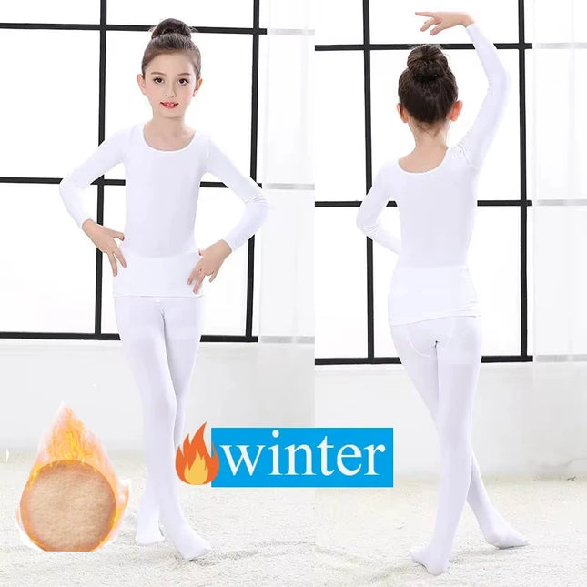 Spring Autumn Kids Thermal Underwear Set Fleece Thick Warm Dance Girls Long Johns Children Underwear 2-14 Years Kids Clothes Set