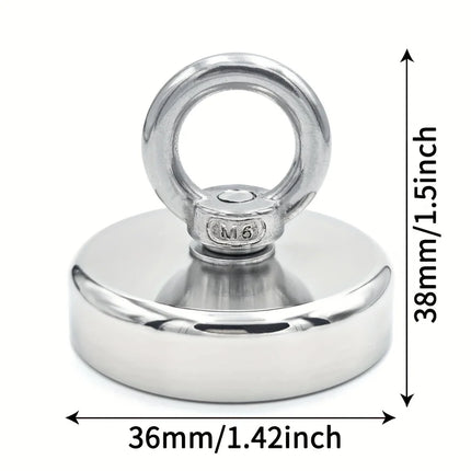 D16~D42mm Super Strong Neodymium Fishing Hook N52 Heavy Duty Rare Earth Neodymium with Countersunk Hole Eyebolt Salvage Magnetic