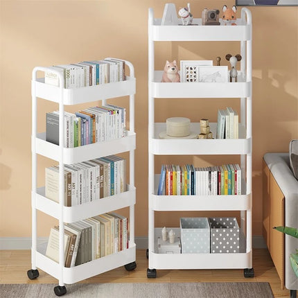 Home Living Room Snack Cart Storage Rack, Kitchen Storage Rack, Bathroom Floor Standing Multi-Layer Movable Storage Rack