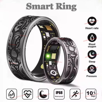 Smart Ring Heart Rate Blood Pressure Blood Oxygen Sleep Monitoring Step Counting Activity Tracking Family Friends Sharing Rings