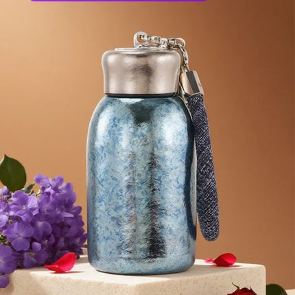 100% Pure Titanium Mini "Chubby Cup" - 280ml Double-Walled Vacuum Insulated Mug with Handle, Compact & Portable