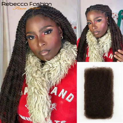 Afro Kinky Bulk Human Hair For Braiding QVR Remy Bulk Hair No Attachment, Soft & Lightweight, Perfect for Boho Box Braids Twists