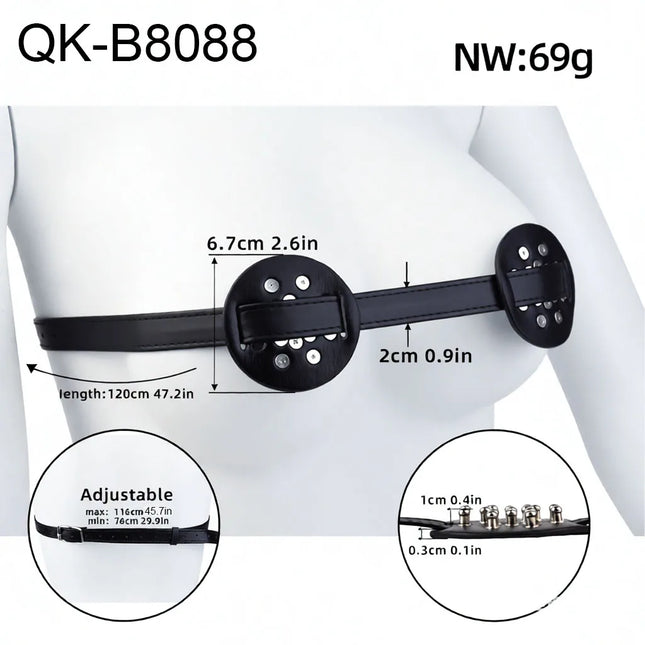 QKKQ Wearable PU Leather Strap On Chest Bondage Nipple Stimulation Female Breast Binder BDSM Sex Toys For Women Men Erotic Games