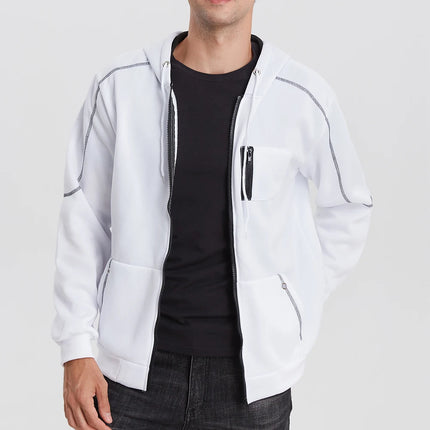 Men's Full Zip Hoodie Jacket Hooded Plain Pocket Sports Outdoor Daily Sports Hot Stamping Designer Basic Casual Sweatshirts