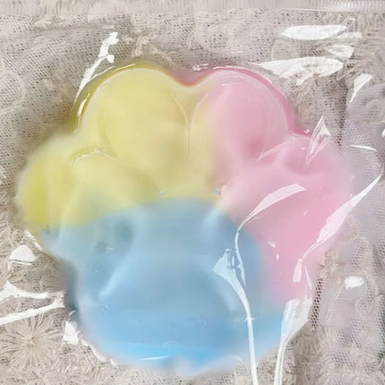 Three Colors Rainbow Cat Claw Squishy Fidget Toy Soft Cute Cat Paw Slow Rebound Pinch Decompression Toys for Kids Birthday Gifts