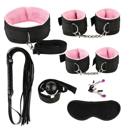 Erotic Sex Toys For Women Adults Games Nylon Bondage BDSM Kits Handcuffs Sex Whip Mouth Gag Rabbit Tail Anal Plug