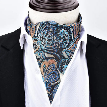 1 Piece Men's Scarf for Spring, Autumn, and Winter, Ascot Retro Floral British Fashion Suit Neck Scarf, Shirt Collar Scarf, Warm