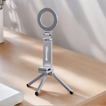For Magsafe Airplane Phone Holder Foldable Tripod Portable Magnetic Phone Holder 360 Rotating Travel Phone Stand