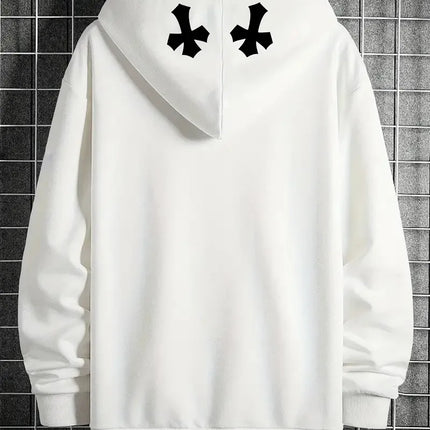 The new men's hoodie for the autumn of 2025 features street casual fashion hip-hop simplicity and 3D cross print