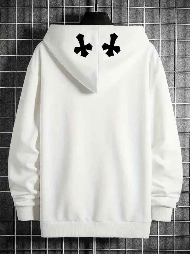 The new men's hoodie for the autumn of 2025 features street casual fashion hip-hop simplicity and 3D cross print
