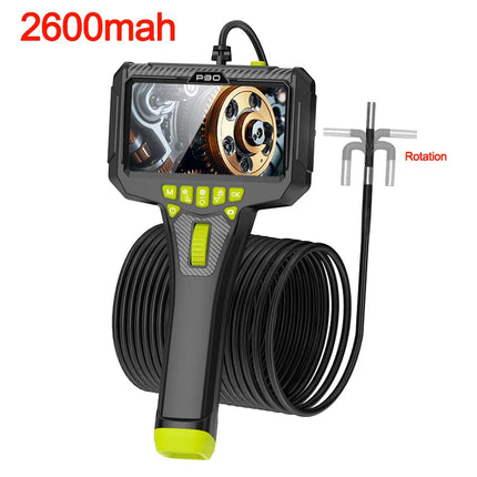 360° Steering Industrial Endoscope Camera 6mm 5"IPS Screen Single Lens Waterproof Inspection Borescope For Car/Pipe/Repair