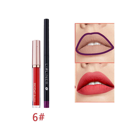 12 pieces of matte liquid lipstick+lipliner set, pigment velvet nude color waterproof long-lasting lip gloss makeup gift set