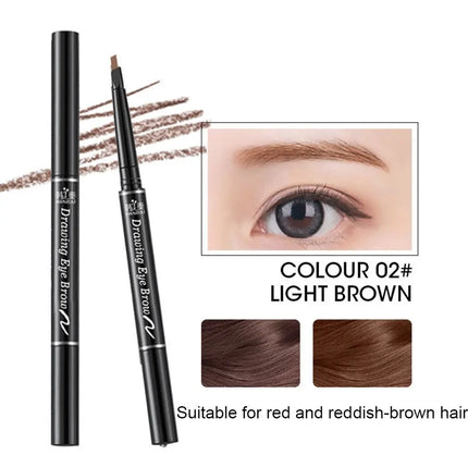 1PC Double Ended Eyebrow Pencil Rotatable Triangle Eye Brow Pen Waterproof Waterproof Beauty Makeup Tool With Brush Makeup Tool