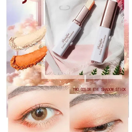 Double Color Eyeshadow Stick Gradient Shimmer Cream Pen Eye Makeup Cosmetic Eyeshadow Stick Korean Makeup