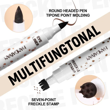 3 in 1 Natural Simulation Freckle Stamp Pen Waterproof Easy Color Freckle Dot Pen Face Fake Freckles Eyeliner Lasting Makeup