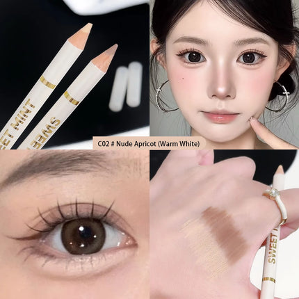 2-in-1 Apricot Pink Matte Under Eye Pencil Aegyo Sal Matte White Highlighter Lying Silkworm Pen Eye Makeup Easy To Use Eyeshadow