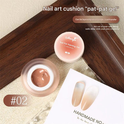 1Jar Cushion Patting Gel Polish Ombre Black White Peach Pat Pat Gel Nail Polish Drawing Liner French Nail Cushion Gradient Gel