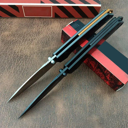 2038 Iridium KVT Outdoor Hunting EDC Tool Folding Pocket Knife D2 Blade Aluminum Handles tools With Pocketclip Fast Shipping