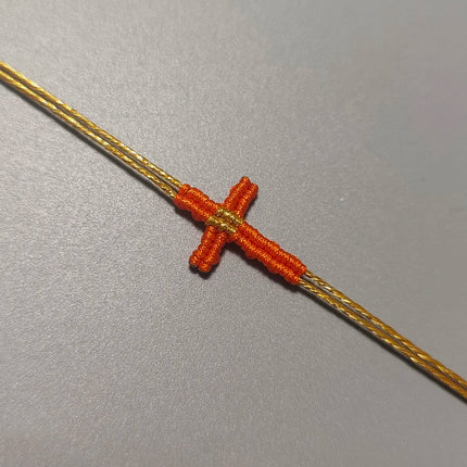 Hand-Woven Macrame Cross Bracelet Adjustable Bohemian Style Jewelry for Women Girls