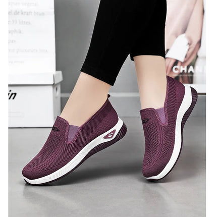 Women Casual Sports Shoes Breathable Lightweight Sneakers Anti-slip Flats Outdoor Running Walking Shoes Female Vulcanized Shoes