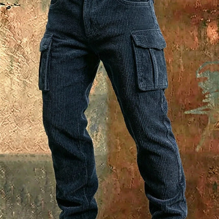 2026 New Large Pocket Loose Overalls Men's Outdoor Sports Jogging Tactical Pants Elastic Waist Pure Cotton Casual Work Pants