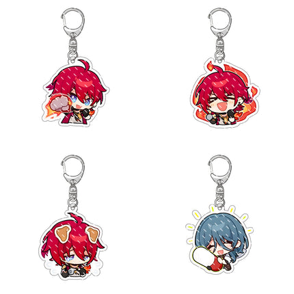 Honkai: Star Rail Anime Figure Acrylic Keychain Dan Heng Feixiao Firefly Model Plate 4pc/set Keyring Game Fans Gift