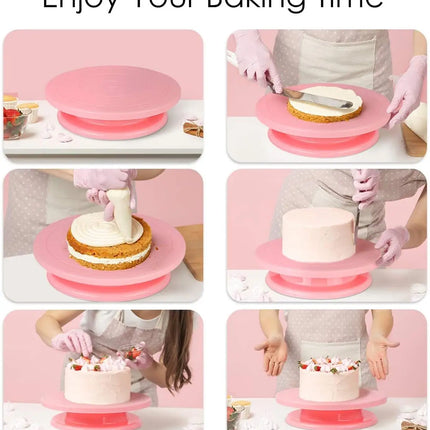 28cm Pastry Turntable Plastic Cake Rotating Table Anti-skid Round Cake Turntables Stand Cake Decorating Baking Tools