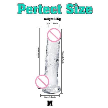 Realistic Dildo Adult Toys Transparent Dildo Suction Cup Jelly Women Erotic Sex Toys Soft Clitori Vaginal Masturbators Penis