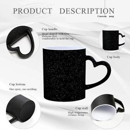 Customized Coffee Mugs Ceramic Magic Mug Pour In Hot Water Pictures Display Print Photo LOGO Text DIY Change Color Cup Gifts