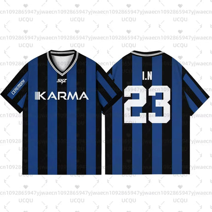 2025 KPOP Stay KARMA Album Fans Support Shirts FELIX BANGCHAN HYUNJIN Streetwear Plus Size Clothes Short Sleeve Tops T-shirt