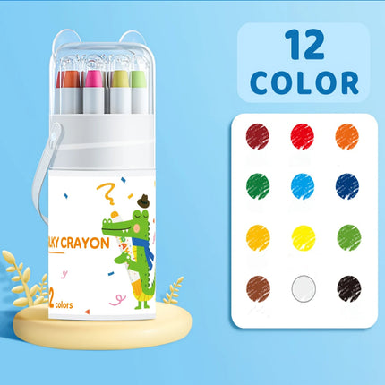 12/24/36/48 Color Silky Twistable Crayons,Washable Art Supplies, Multicultural Pastel Gel Crayons,Easy Grip Coloring Gift
