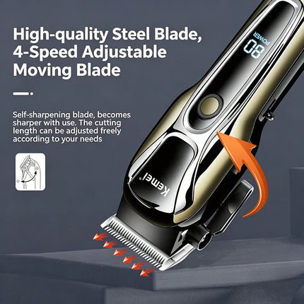 Kemei PG1990A T9 Rechargeable Hair Clipper or Limit Combs Professional Cordless  Hair Trimmer Men's Hair Cutting Machine Barber