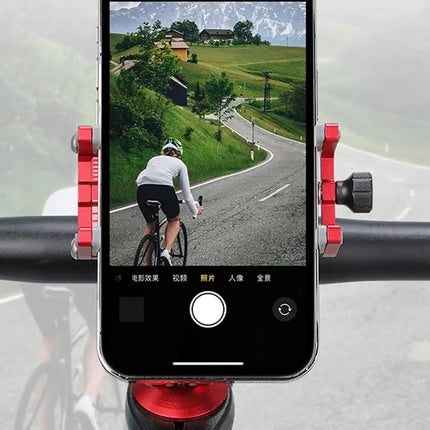 Universal Mobile Phone Holder Adjustable Aluminum Alloy Cell Phone Holder Clip Stand Bracket Mount Base For Scooter Bicycle Bike