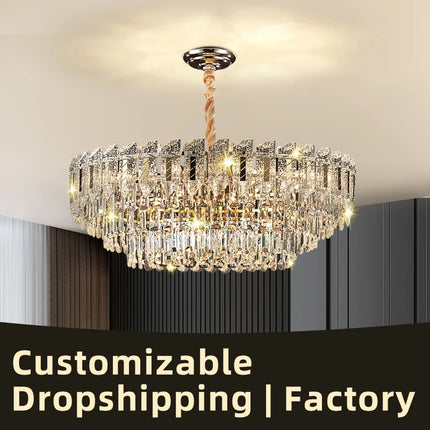 Crystal Hanging Lamps for Living Room Chandelier for Dining Room French Large Nordic Bedroom HQ Ceilling Light Pendant Lamp