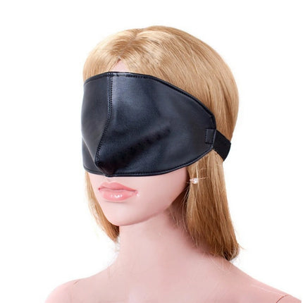 Black PU Leather Sex Eye Mask Cover Nose Large Area Sex Mask BDSM Accessoire Bdsm Bondage Restraints Sex Toys for Women Couples