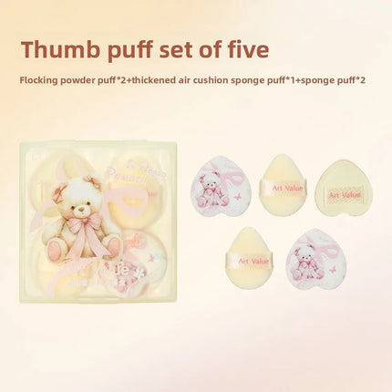 Cloud Feeling Flocked Sponge Beauty Blender Kit Powder Puff Makeup Setting Blush Concealer Dry Wet Use Foundation Brush