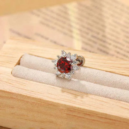 Punk Red Zircon Heart Wings Drop Earrings for Women Men Sweet Cool Metal Crystal Cross Piercing Earrings Y2K Jewelry Accessories