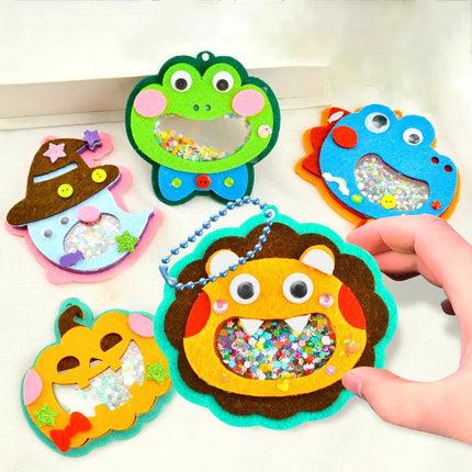 Creative Sequin Shaker Halloween Animal Pendant Handmade Craft Material Kits Kindergarten Kids Practice Ability Learning Toys