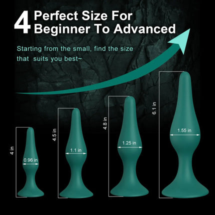 4 Sizes Silicone Dildo Sucker Anal Butt Plug Unisex Wearable Stopper Adults Sex Toys for Men Women Prostate Trainer Massager