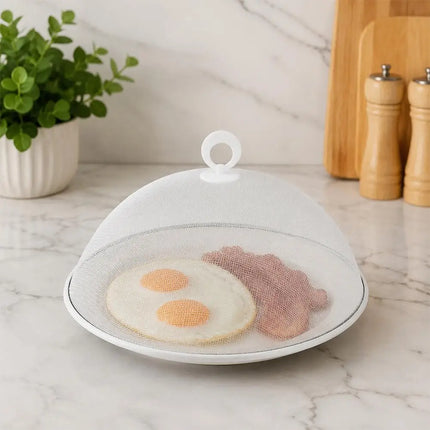 30cm Round Mesh Food Cover Umbrella Style Fine Net Anti-fly Insect Proof Breathable Dish Tent Kitchen Food Protective Shield