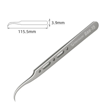 MECHANIC Extra Hard Anti-Magnetic Tweezer Stainless Steel Bent Pointed for Phone PCB Motherboard Soldering Repair Tweezers Tool