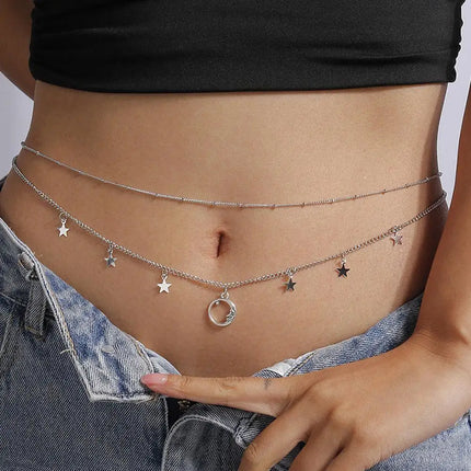 Waist Chain Sexy Belly Belt Waist Chain Women Double Chain Sexy Sexy Pants Fashion Chain Layer Adjustable Waist Chain I2Y2