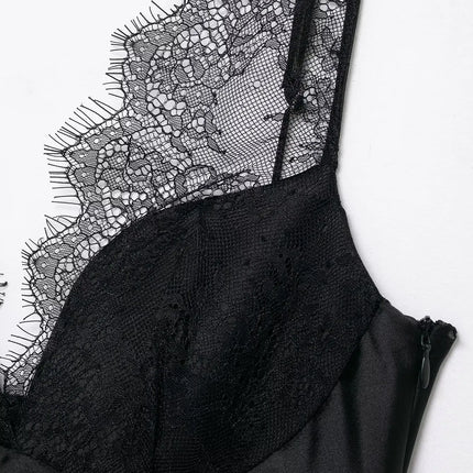 HH Elegant Women's Lace Splice Sexy Satin Sling Top 2026 Spring Summer Fashion Female V-Neck Backless Slimming Underwear Vest