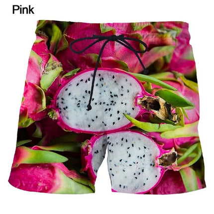 Hawaiian Men Beach Shorts 3D Print Fruit Graphic Sport Shorts Holiday  New Design Short Pants Personality Men Clothing