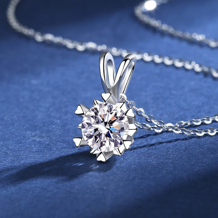 Classic 4 Prong Moissanite Pendant for Couple Men Women Wedding Jewelry Necklace D Color Lab Diamond Luxury Fine Jewelry
