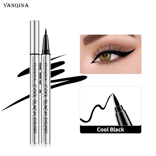 YANQINA Waterproof Makeup Eyeliner Black Liquid Eyeliner Pen Make Up Eye Liner Long-lasting Cosmetics Fast-dry Eyeliners Pencil