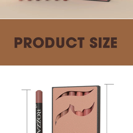Rozza Waterproof Lip Liner Pencil Set, Weightless Precise Liner with Super Soft Blendable Texture Matte Soft