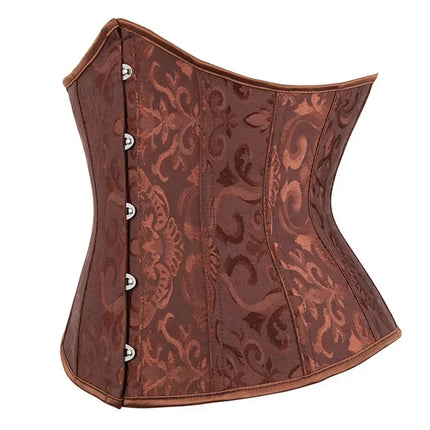 Women Corsets Bustiers Sexy Jacquard Underbust Corset Plastic Bones Korset Basques Shaper Elegant Waist Bustier Top
